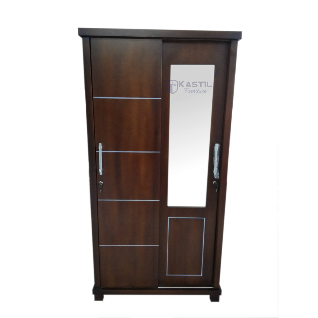 Lemari Pakaian 2 Pintu Kayu Sliding Lemari Baju Minimalis Lemari Pintu Dorong